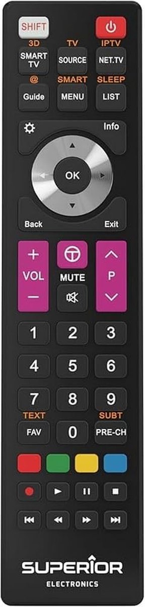 TV Afstandsbediening - Universele Controller - TV Bediening - Direct Klaar Voor Gebruik - 10-15 Meter Bereik - Zwart