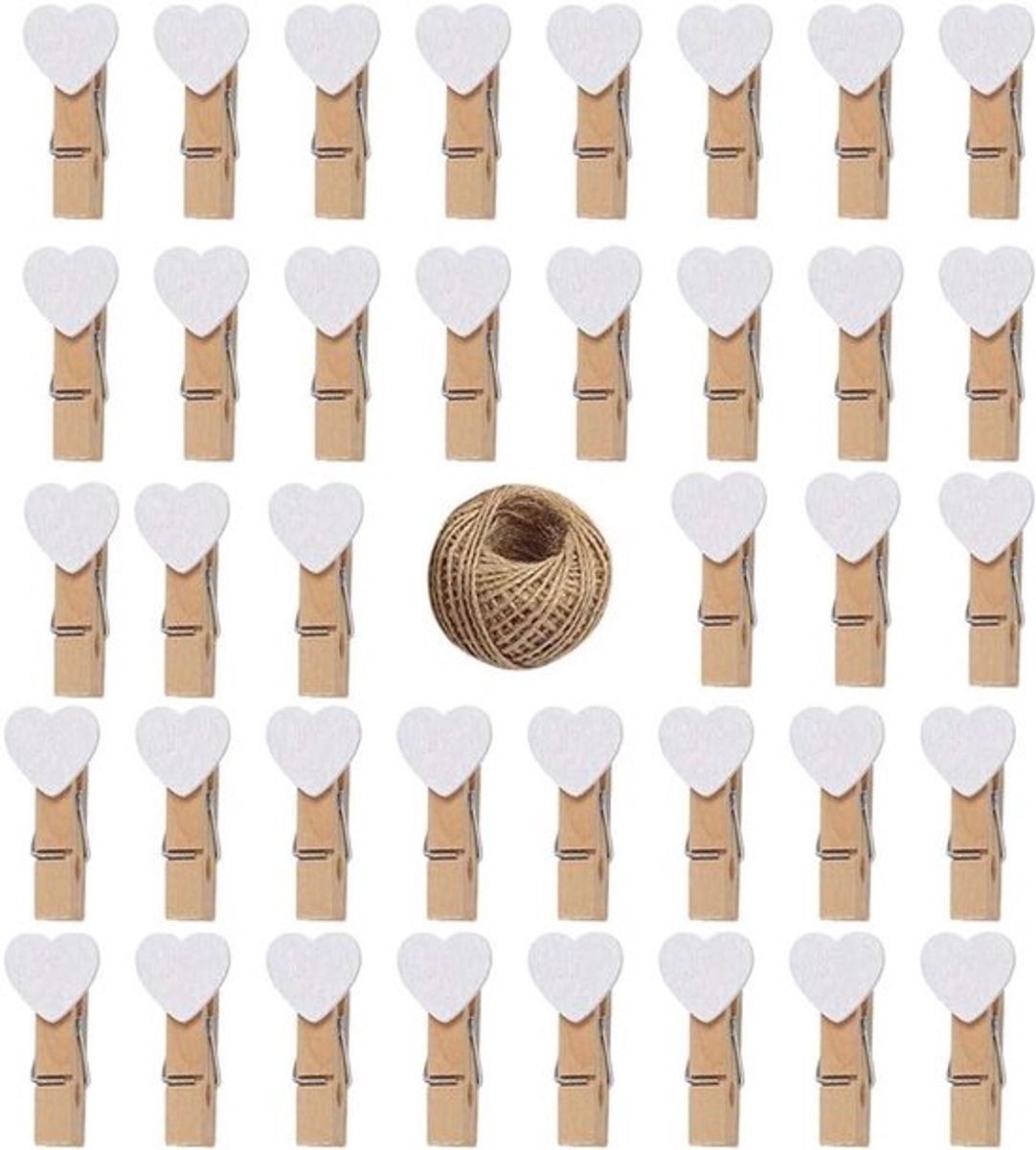 Pinnen mini houten Inovra Plus 100 stukken hart wit knippen