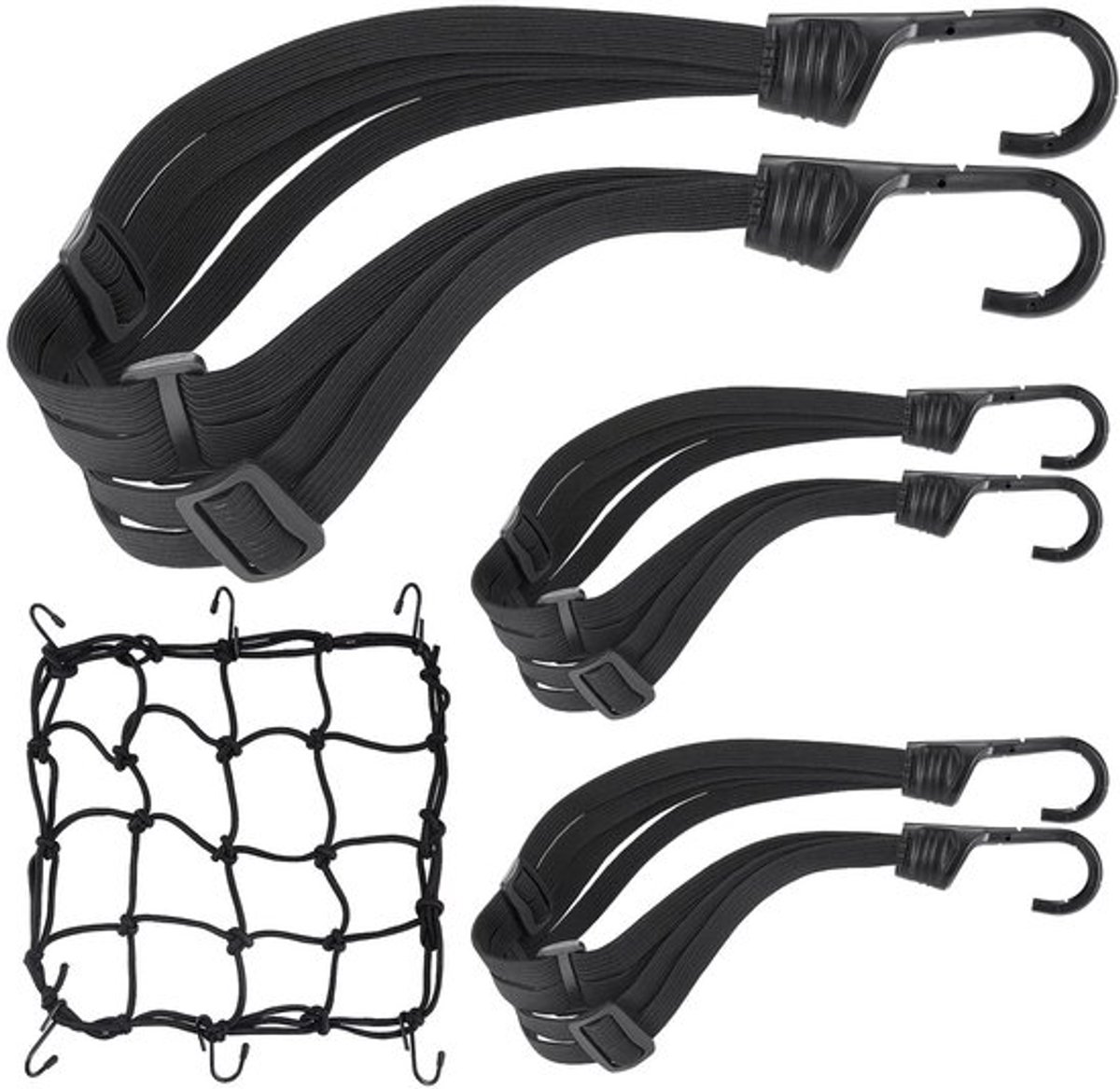 Dailygoods- Bagagespanners 4-in-1 - Bungee Koord met Haken