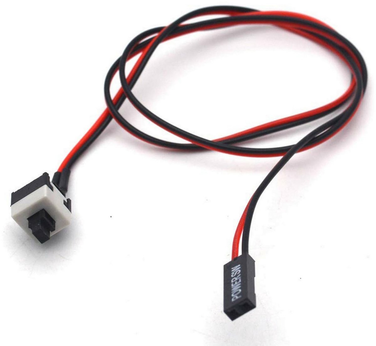Allecto - PC Opnieuw Opstarten - 50 Cm 2-pins Jumper - Vervangen van de PC-stroomschakelaarkabel - Zwart - Stroomconnector - Plug and Play - Geschi...