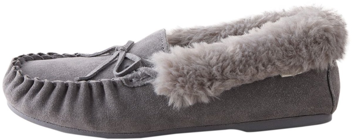 Next - Dames - Suède moccasinpantoffels - Grijs