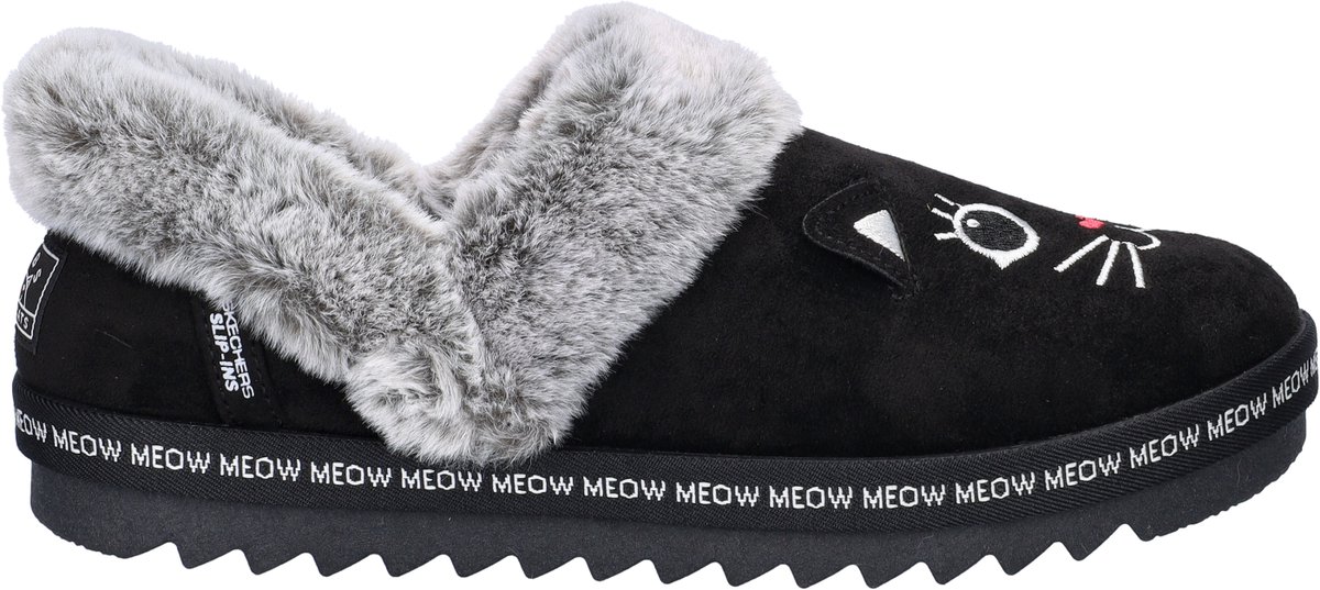 Bobs Hands Free Slip-In Cozy Kiss Meow dames pantoffel - Zwart - Maat 41