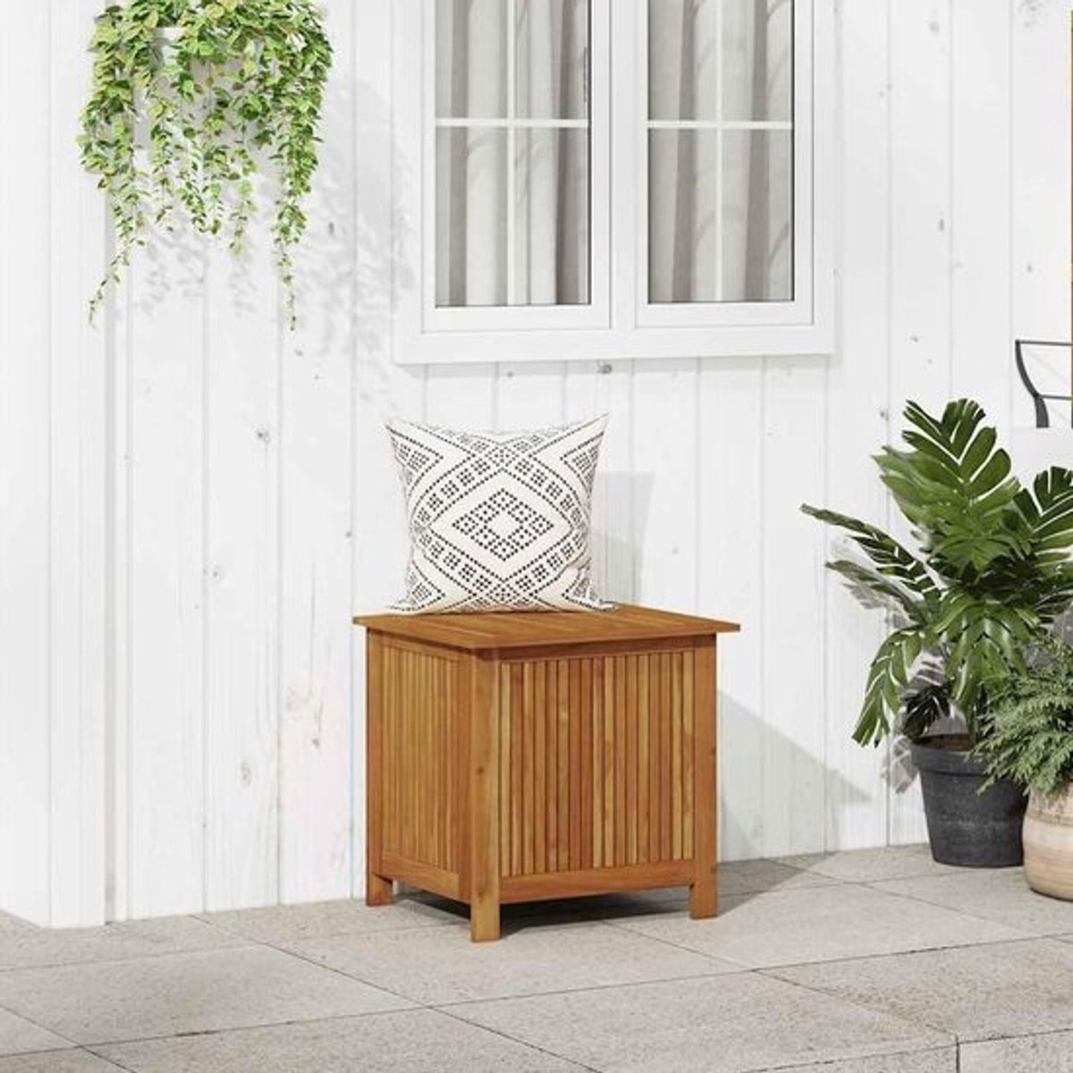 Houten Opbergbox - Tuinbank Kist - Buiten Opbergen - Massief Hout - 60 x 50 x 106 cm - Natuurlijk Hout