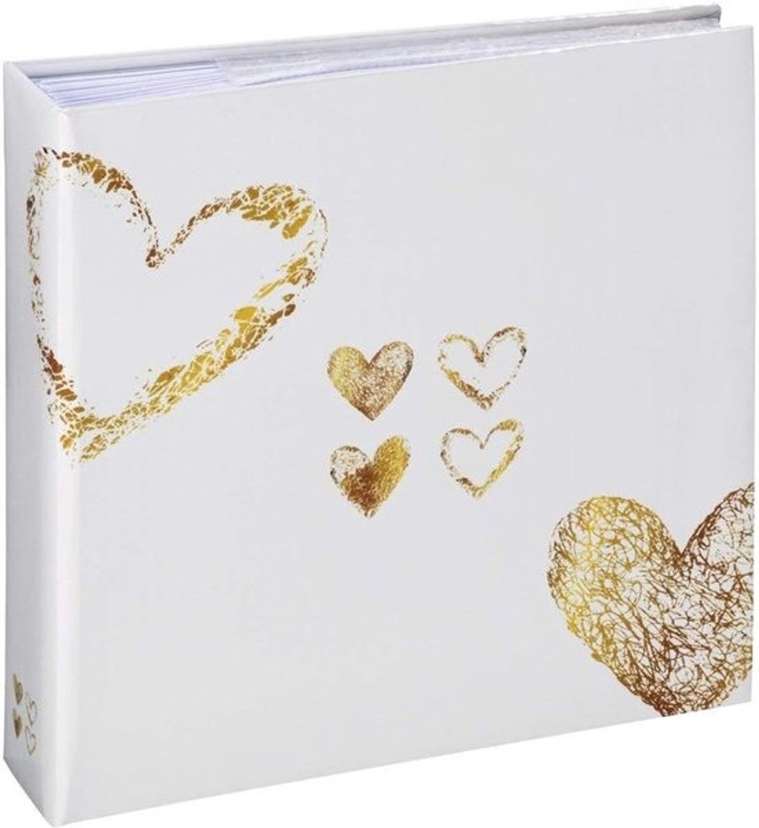 Insteekalbum voor 200 foto's - wit/goud - 100 pagina's - trouwalbum