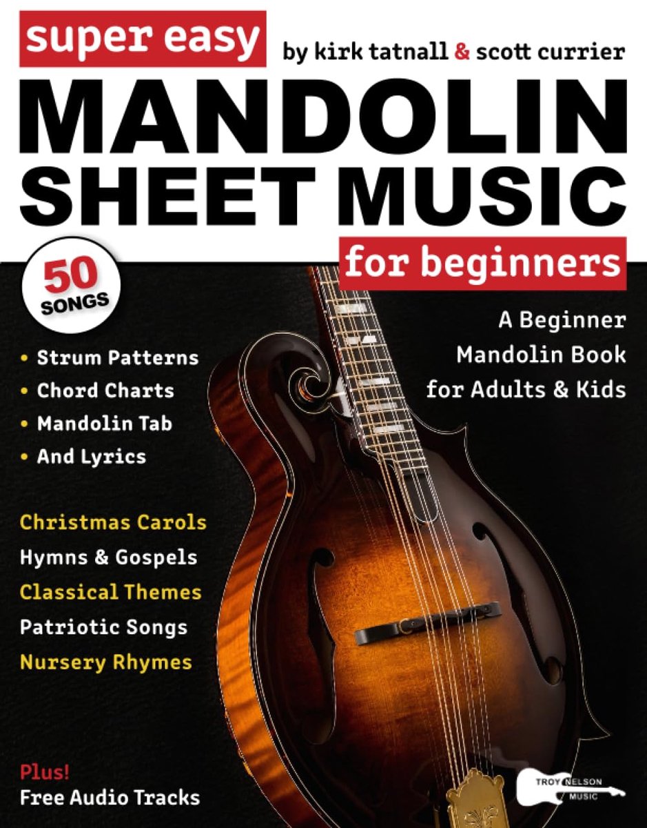 Super Easy Mandolin Sheet Music for Beginners: A Beginner Mandolin Book for Adults & Kids—50 Songs with TAB, Chord - ShopVlot