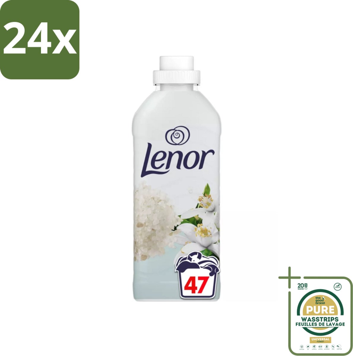 Lenor - Wasverzachter - Citroenbloesem & Zeekristal - 47 Wasbeurten - Voordeelverpakking - 24 stuks - Citroenbloesem - Zeekristal