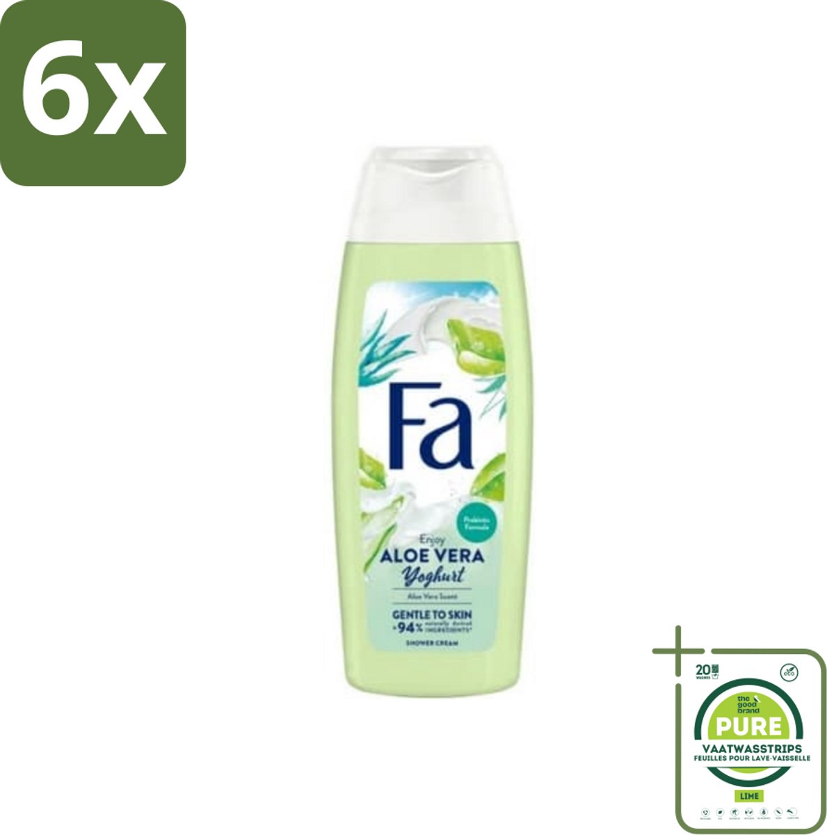 Fa - Douchegel - Yoghurt & Aloe Vera - 250 ml - Voordeelverpakking - 6 stuks - Douchegel - Yoghurt