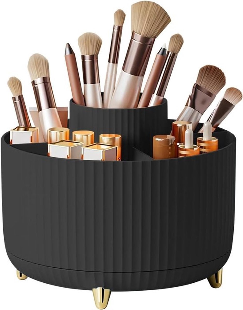 Grote Capaciteit Roterende Make-up Organizer met 5 Sleuven voor Cosmetica en Bureau Opslag