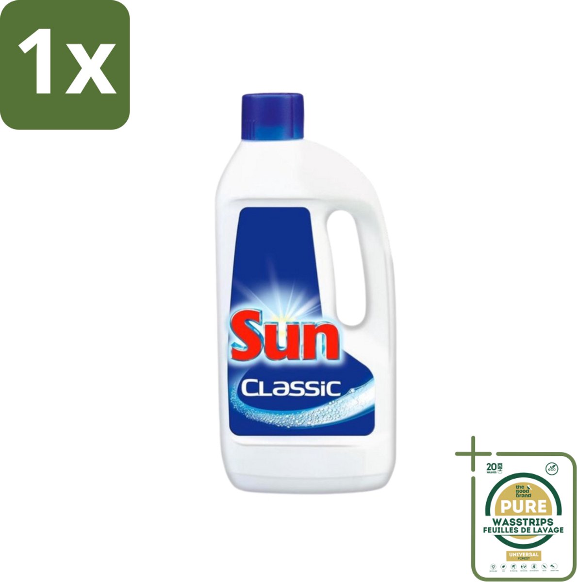 1 x Sun Classic - Vaatwasmiddel Gel - 75 Wasbeurten- Vaatwasmiddel Gel - Vaatwasmiddel - Vaatwasmiddel Gel 75 Wasbeurten - Vaatwasmiddel Voor Vaatwasser - Vaatwasmiddel Vet Verwijderen