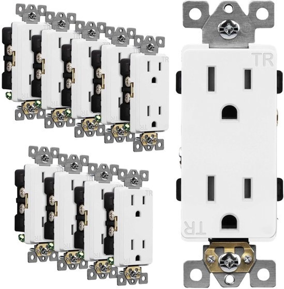 Decoratief Stopcontact 15A 125V - Tamper-Resistant Duplex Receptacle - 10 Pack