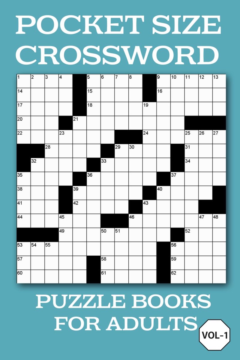 Pocket Size Crossword Puzzle Books for Adults: 50 Travel-Friendly Mini Crosswords with Solutions.Vol-1 - ShopVlot