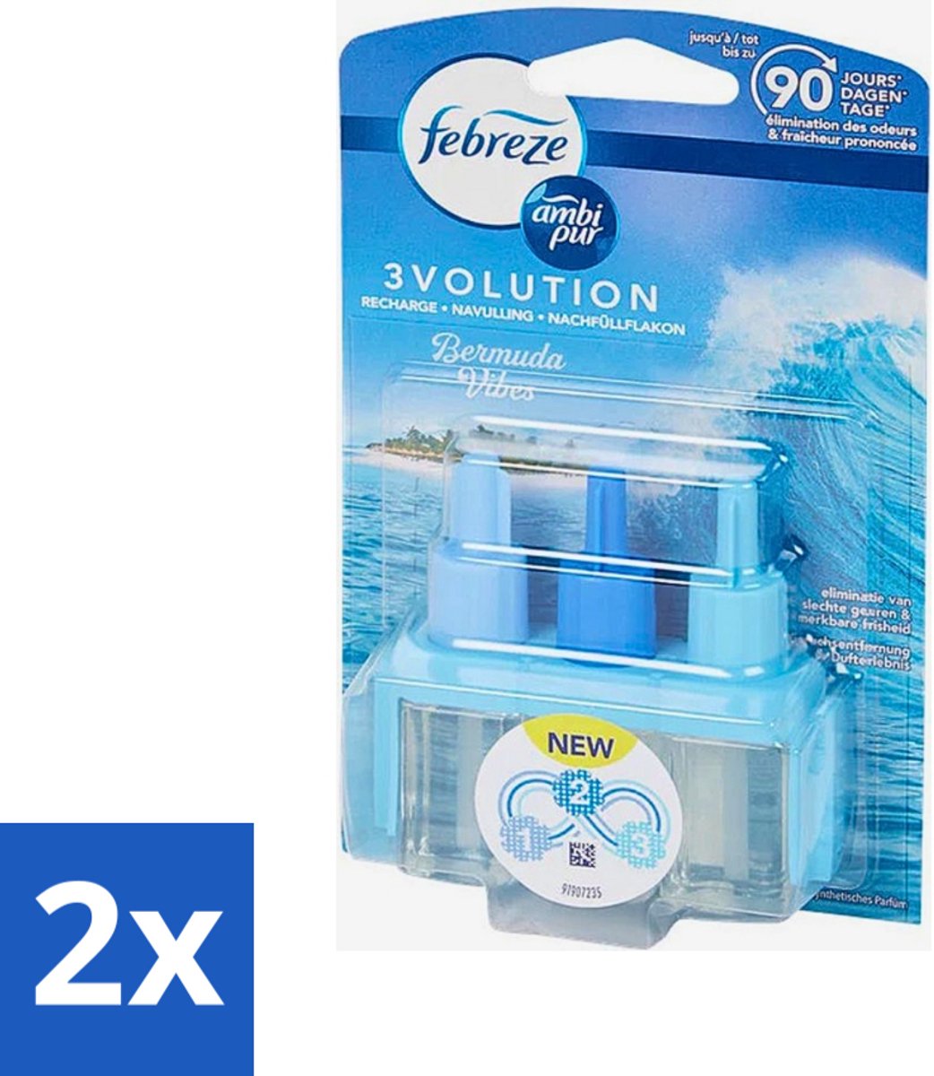 Ambi Pur 3volution - Bermuda Vibes Navulling - Luchtverfrisser - 20 ml - Voordeelverpakking - 2 stuks