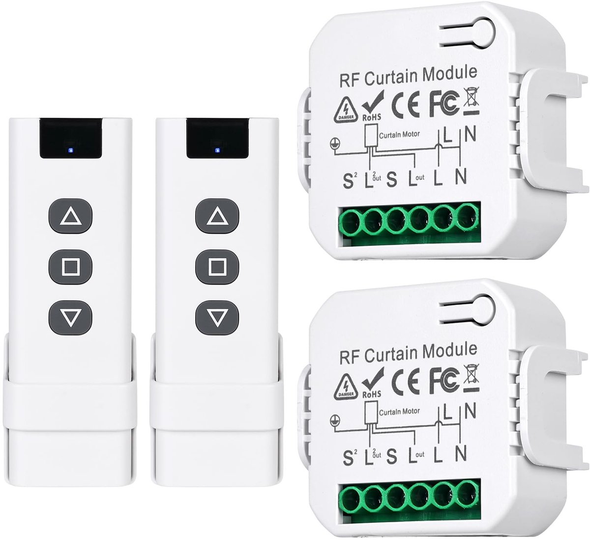 Solidchoice - Set van 2 Draadloze Rolluikschakelaars met Afstandsbediening