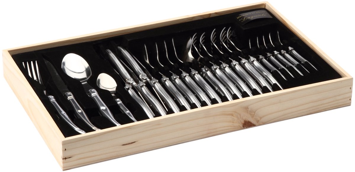 Solidchoice - 24-delige Laguiole Bestekset in Houten Koffer