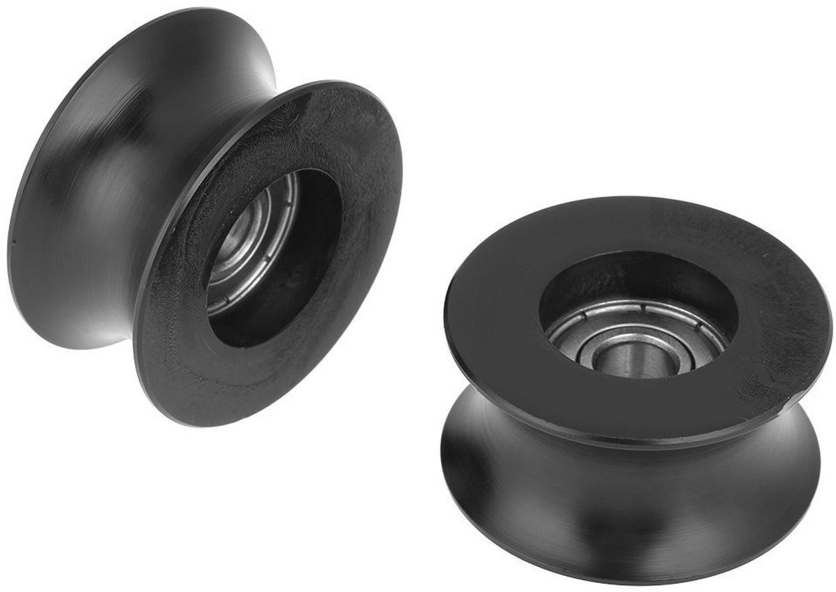 Solidchoice- Rolgeleider U-groef 4 stuks - Metalen/kunststof - Draagvermogen 100 kg - Binnen diameter 8 mm - Buiten diameter 39.5 mm - Schokbestendig - Pulleys