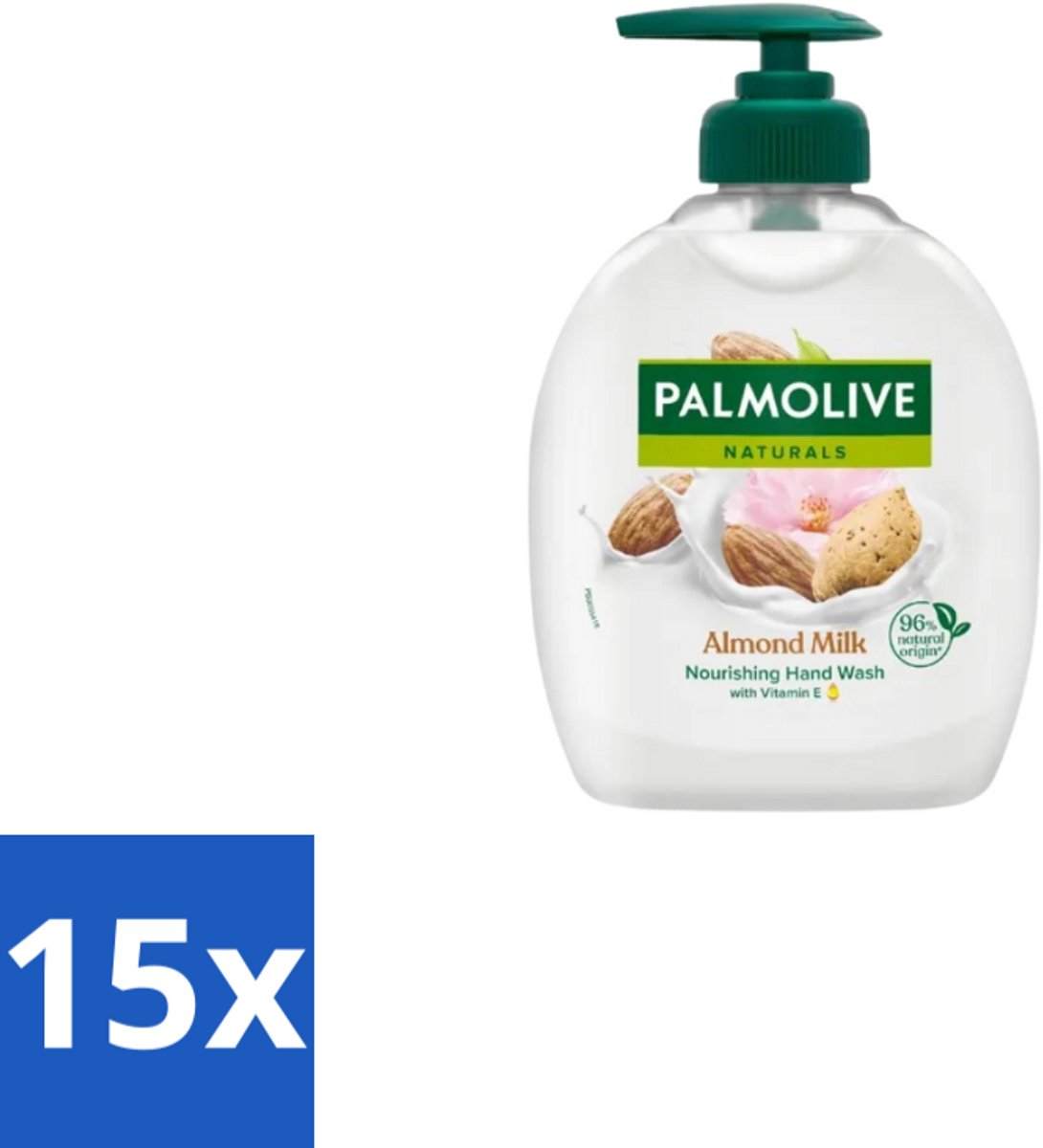 Palmolive Handzeep Naturals Amandel Melk 300 ml - Bulkverpakking - 15 stuks