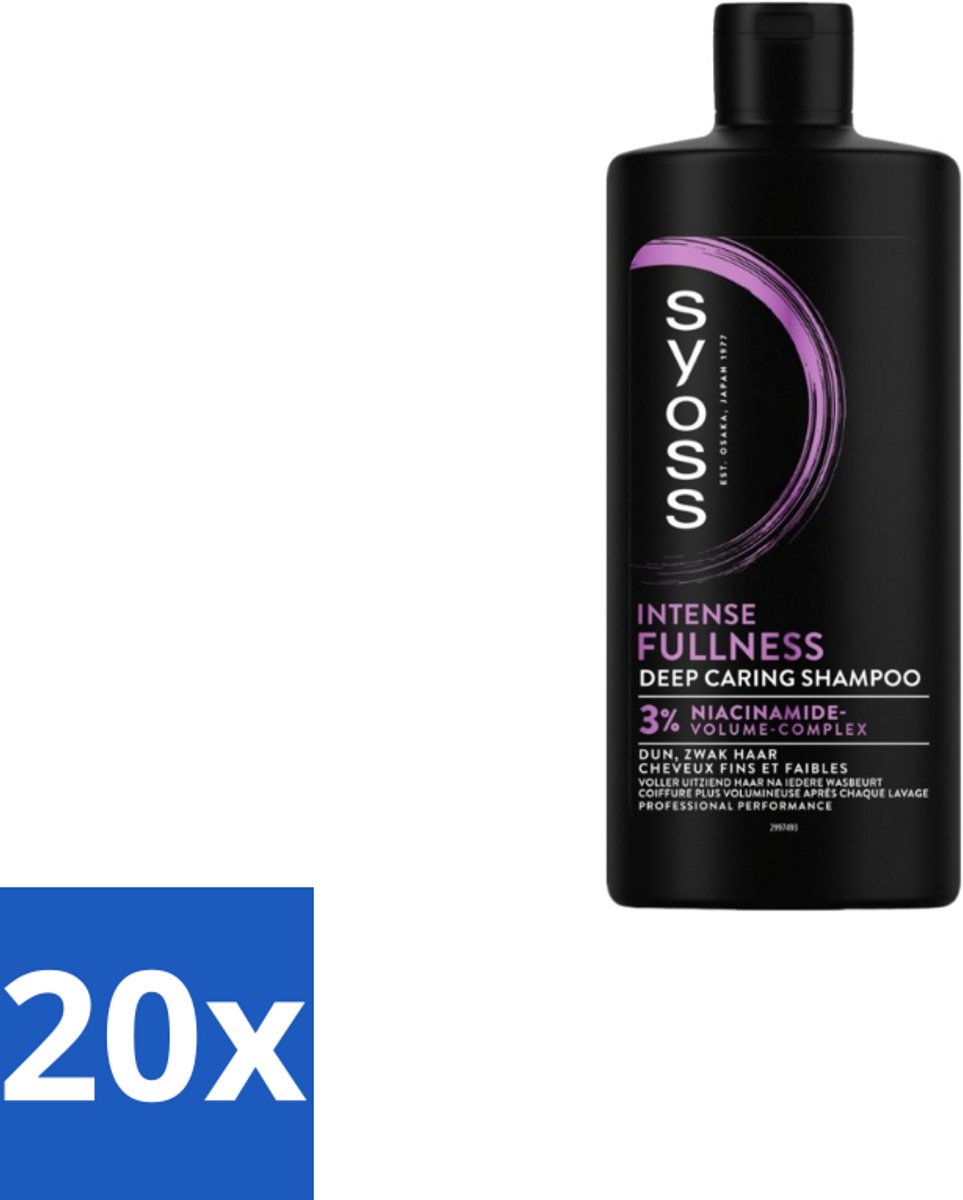 20 x Syoss – Shampoo – Intense Fullness – 440 ml - Volume Shampoo - Volumizing Shampoo - Fullness Shampoo - Fijn Haar Shampoo - Slap Haar Shampoo