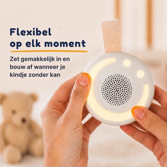 Verte White Noise Machine - Met Nachtlampje - 21 Rustgevende Geluiden - Slaaphulp Voor Baby’s - Timer En Instelbaar Volume - Draagbaar En Oplaadbaar Via USB-C Voor Tot Wel 18 Uur van Verte — afbeelding 5