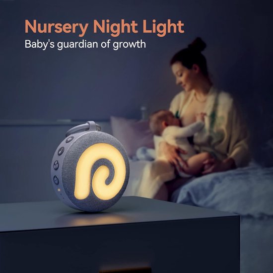 Verte White Noise Machine - D11 Draagbaar Slaapapparaat Voor Baby’s Met Nachtlampje - Witte Ruis - 11 Rustgevende Geluiden Om In Slaap Te Vallen - Geschikt Voor Op Reis - Oplaadbaar Via USB - Kindveilig van Verte — afbeelding 2