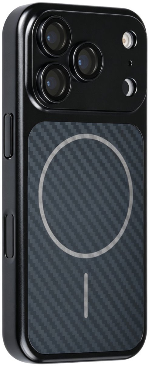 TUNIQ backcover hoesje voor Apple iPhone 17 Pro - Magsafe With fiber pattern PC - Zwart