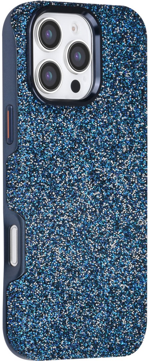 TUNIQ telefoonhoesje voor Apple iPhone 16 Pro Max - glitter design - Blauw