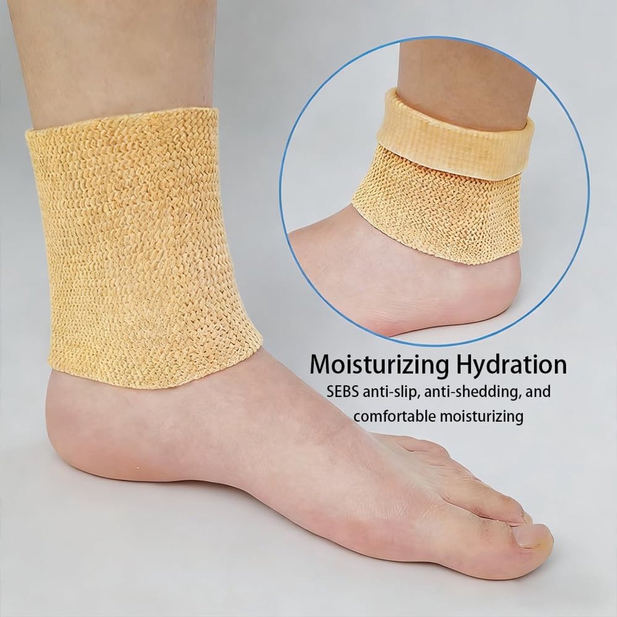 Comfortabele enkelbescherming met gelbandage voor mannen en vrouwen, ideaal voor kunstschaatsen en sportactiviteiten in beige
