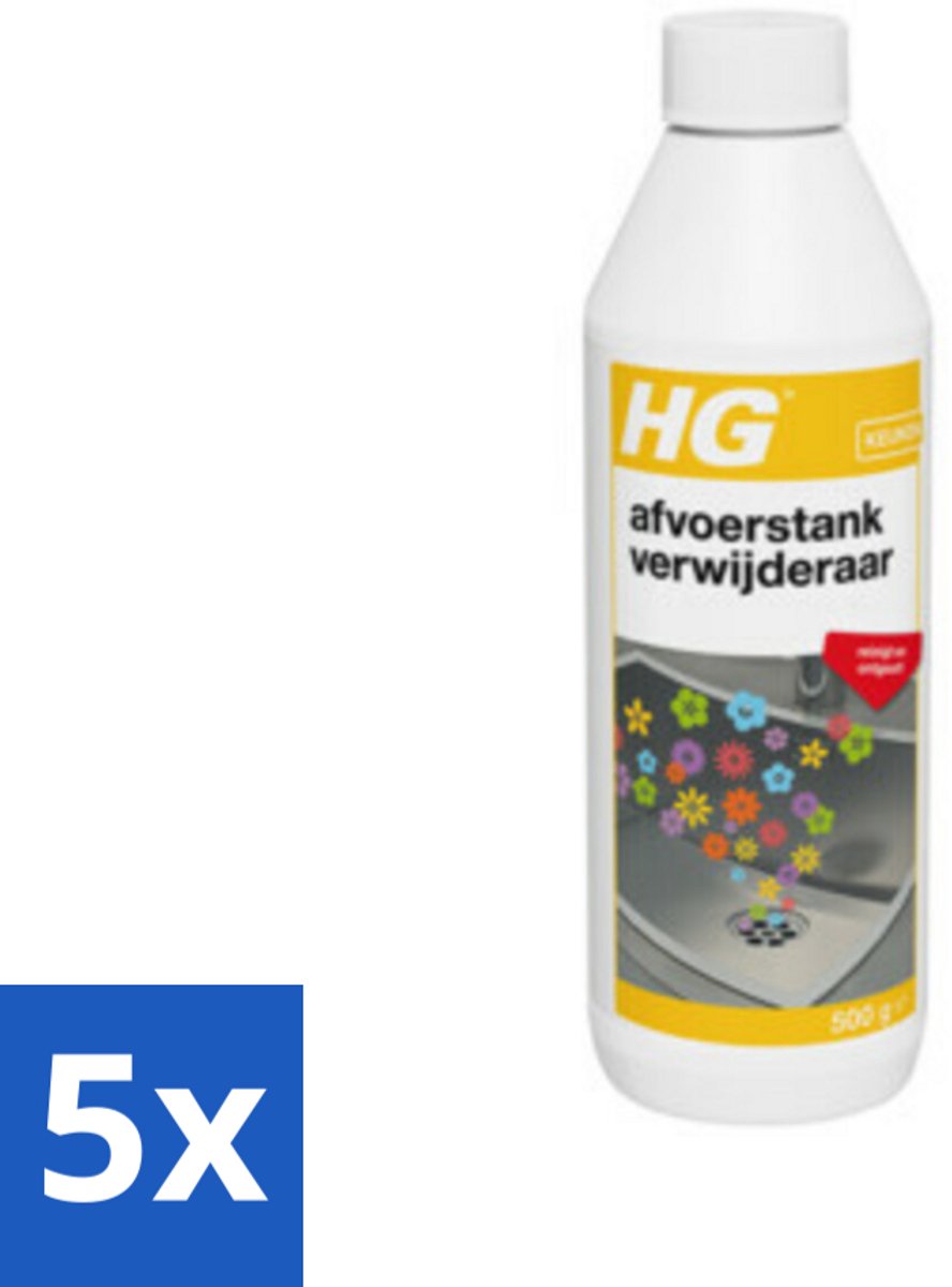 5 x HG Afvoerstank Verwijderaar 500 gr - Afvoerstankverwijderaar - Afvoer Reinigen - Afvoer Geur - Afvoer Ontgeurt - Afvoer Vervuiling