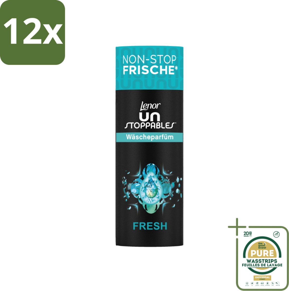 Lenor – Geurbooster – Fresh – 12 Wasbeurten – 160 g - Voordeelverpakking - 12 stuks - Geur in wasmachine - Wasgoed geur