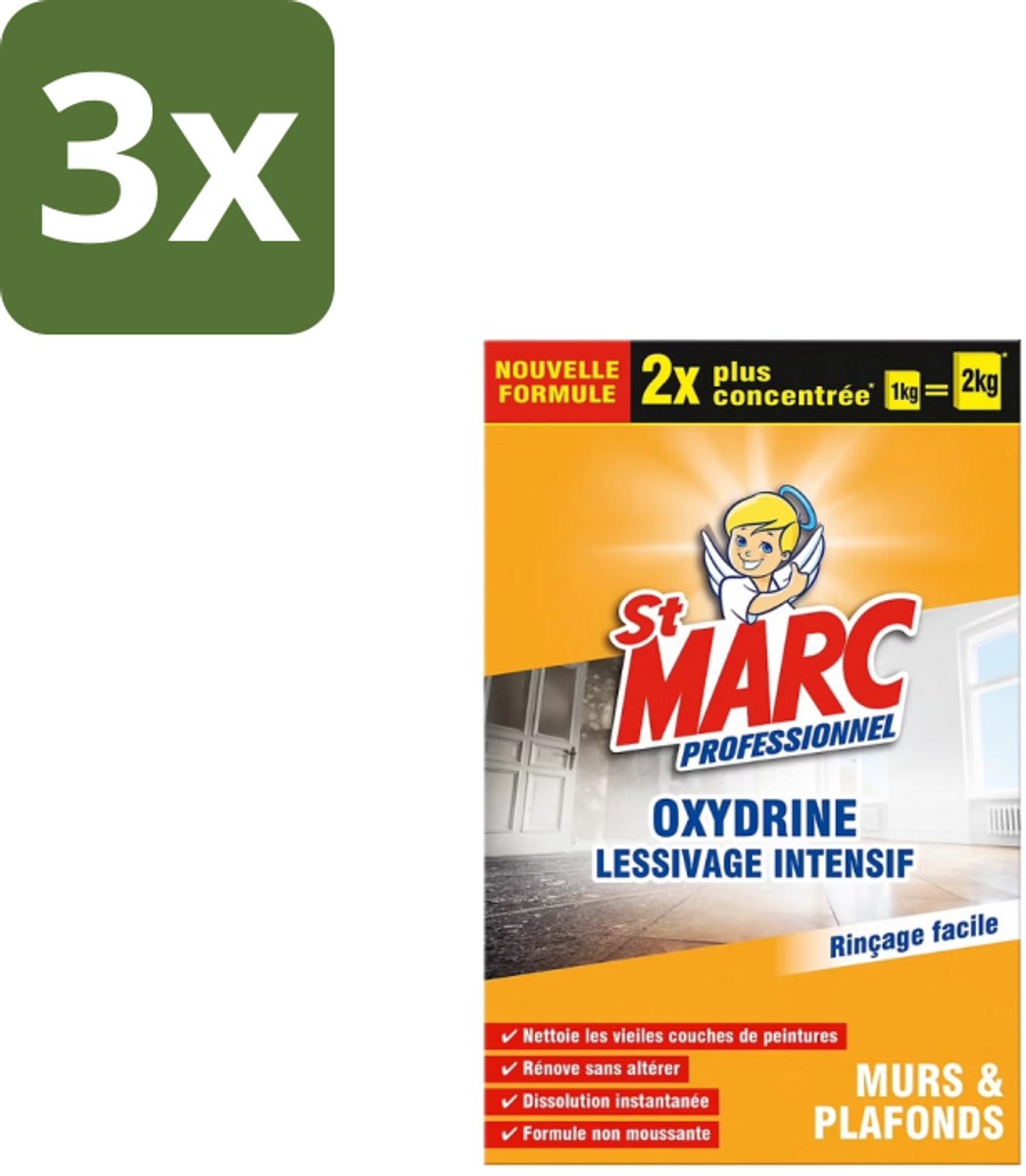 St. Marc – Multireiniger Poeder – Professioneel Oxydrine – 1 kg - Bulkverpakking - 3 stuks