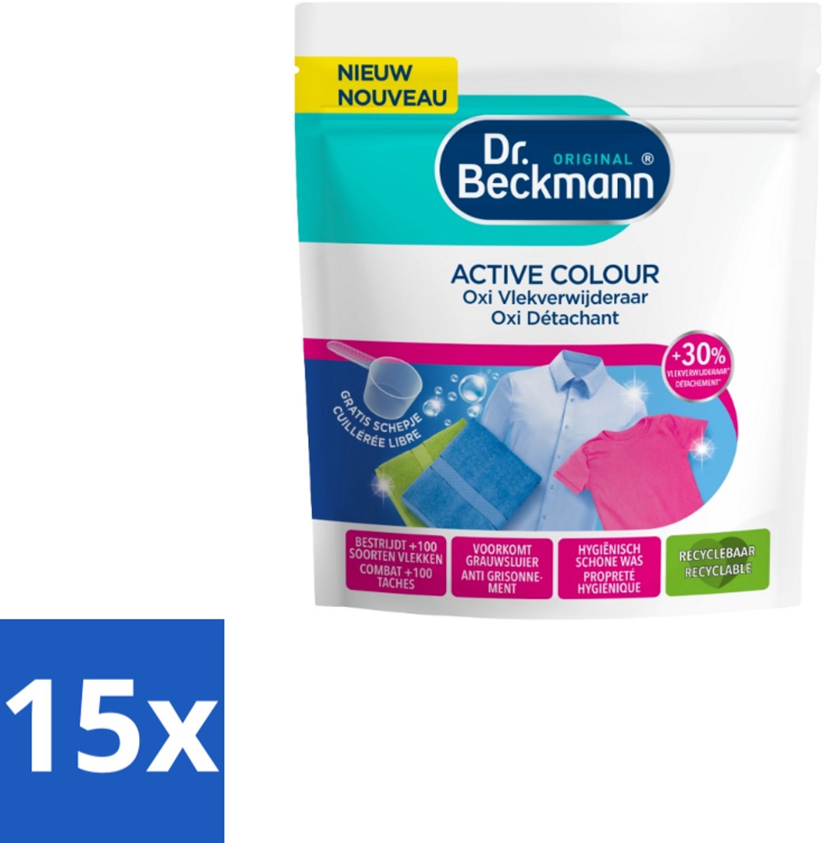 Dr. Beckmann – Active Colour Oxi – Vlekverwijderaar – 400 g - Bulkverpakking - 15 stuks