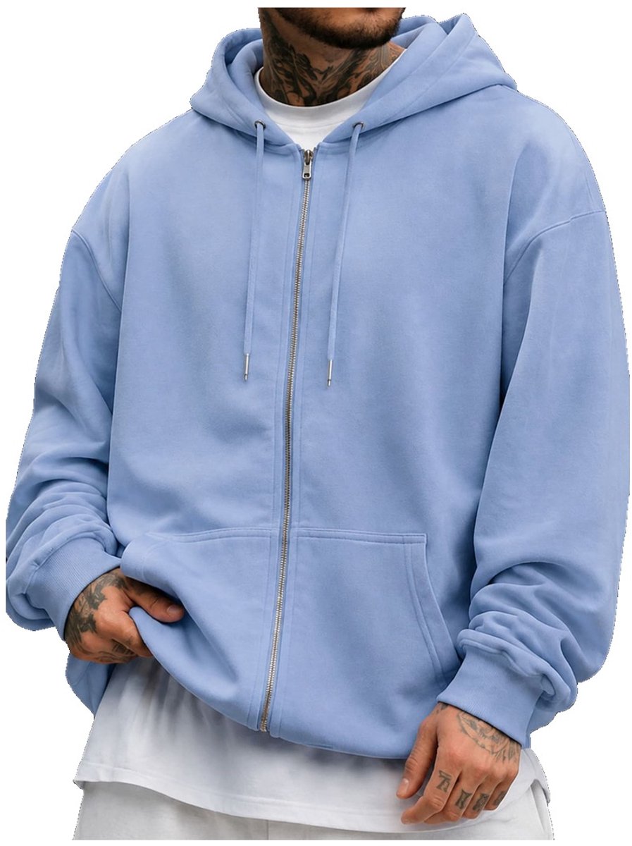 Currero Vest Dames Met Rits Sweater Cardigan Gebreid Sweaters Hoodie Warme Trui Lange Mouw Lichtblauw