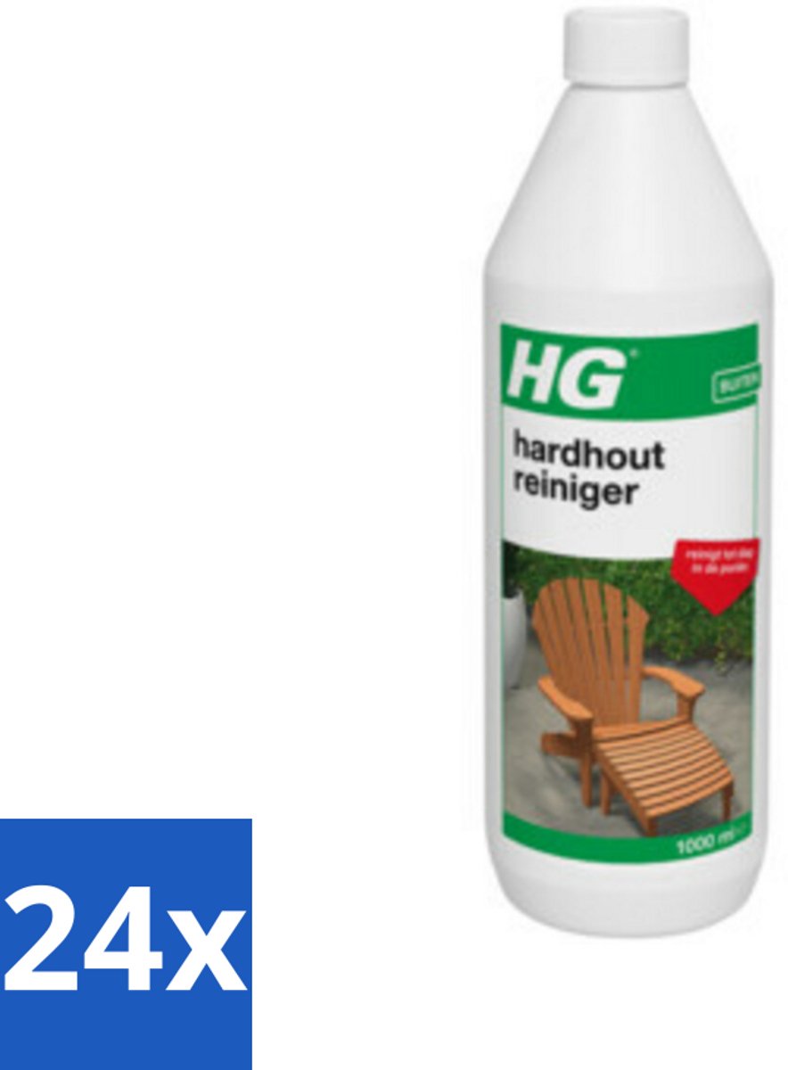 24 x HG Hardhout Reiniger 1 liter - Hardhouten Meubels - Houtreiniger - Tuinmeubels Schoonmaken - Hout Schoonmaken - Hardhout Reiniger