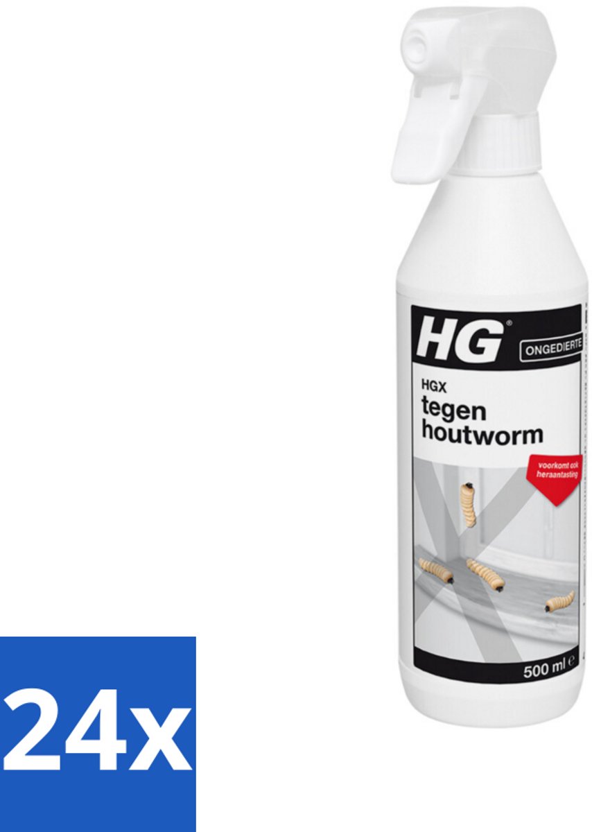 24 x HG X Tegen Houtworm 500 ml - Houtworm Bestrijding - Houtworm Spray - Hout Bescherming - Houtworm Preventie - Houtworm Behandeling