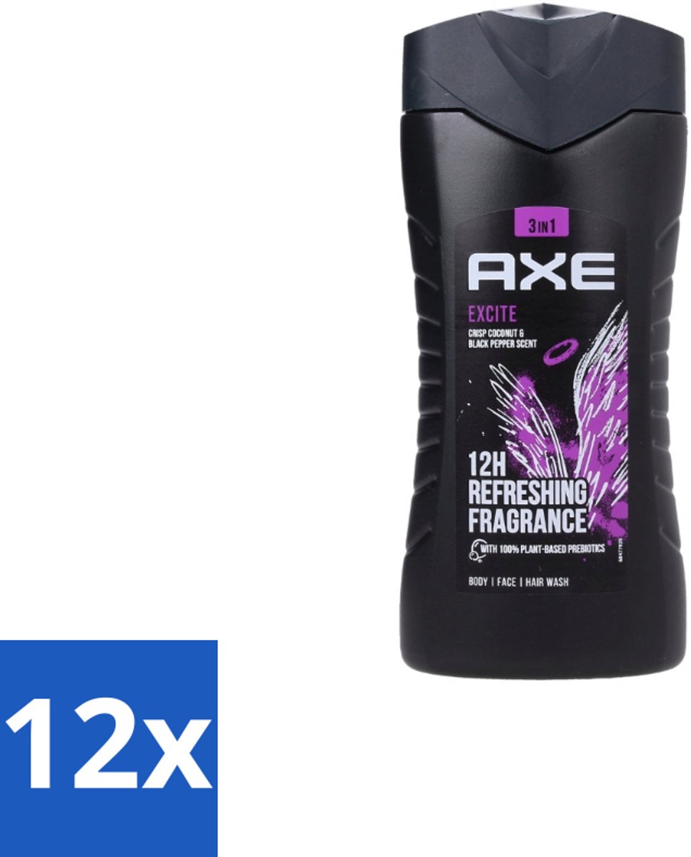 AXE – Douchegel – Excite – 250 ml - Voordeelverpakking - 12 stuks