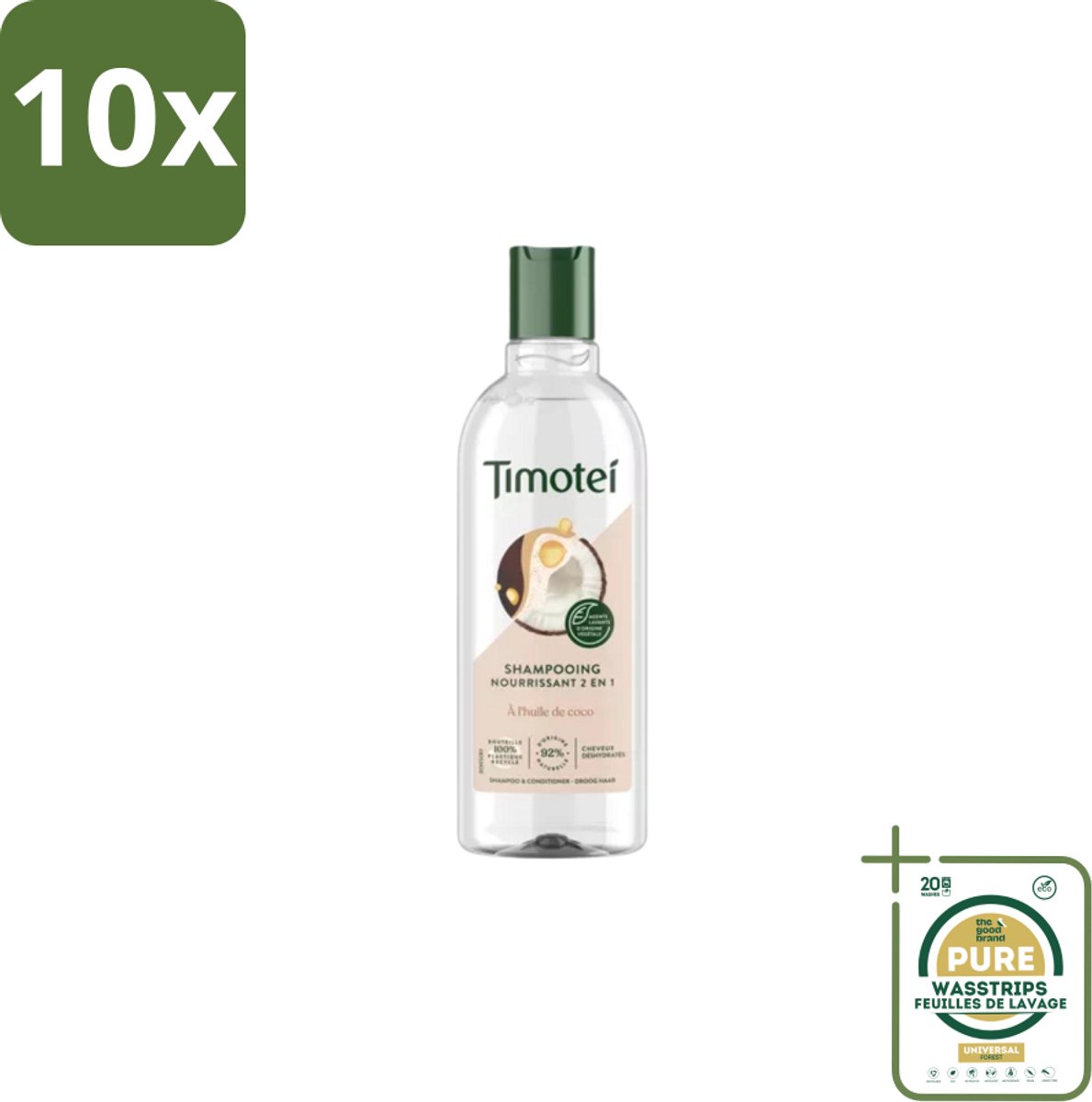 10 x Timotei - Shampoo - Nourrissant - 2in1 - 300ml - Grootverpakking - Shampoo Haar Verzorging - Haar Reinigen - Haar Verzorgen - Voedend Shampoo - 2 In 1 Shampoo