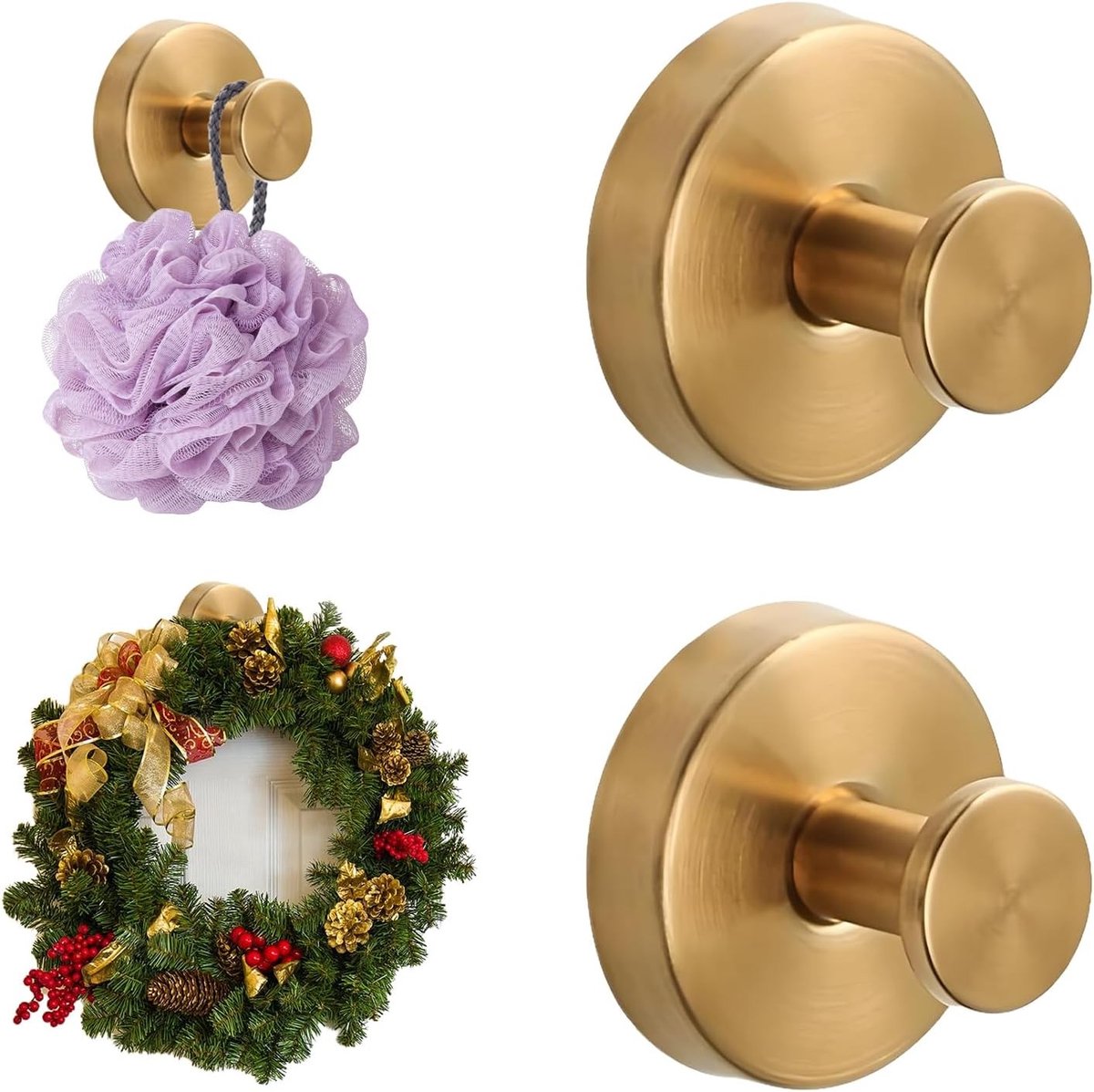 Suction Cup Haakjes voor Ramen en Deuren - 2 Stuks Ball Hooks voor Kerstdecoratie en Organisatie