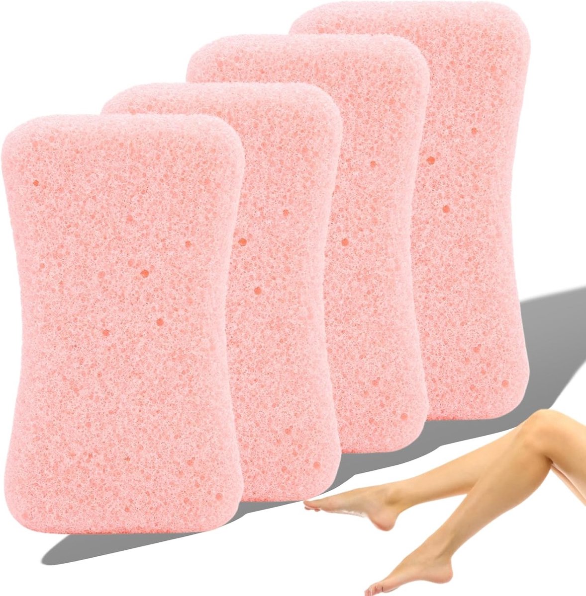 Verzorg je voeten met een set van 4 puimstenen voor het verwijderen van eelt en harde huid, ideaal voor pedicure en voetverzorging (Roze)