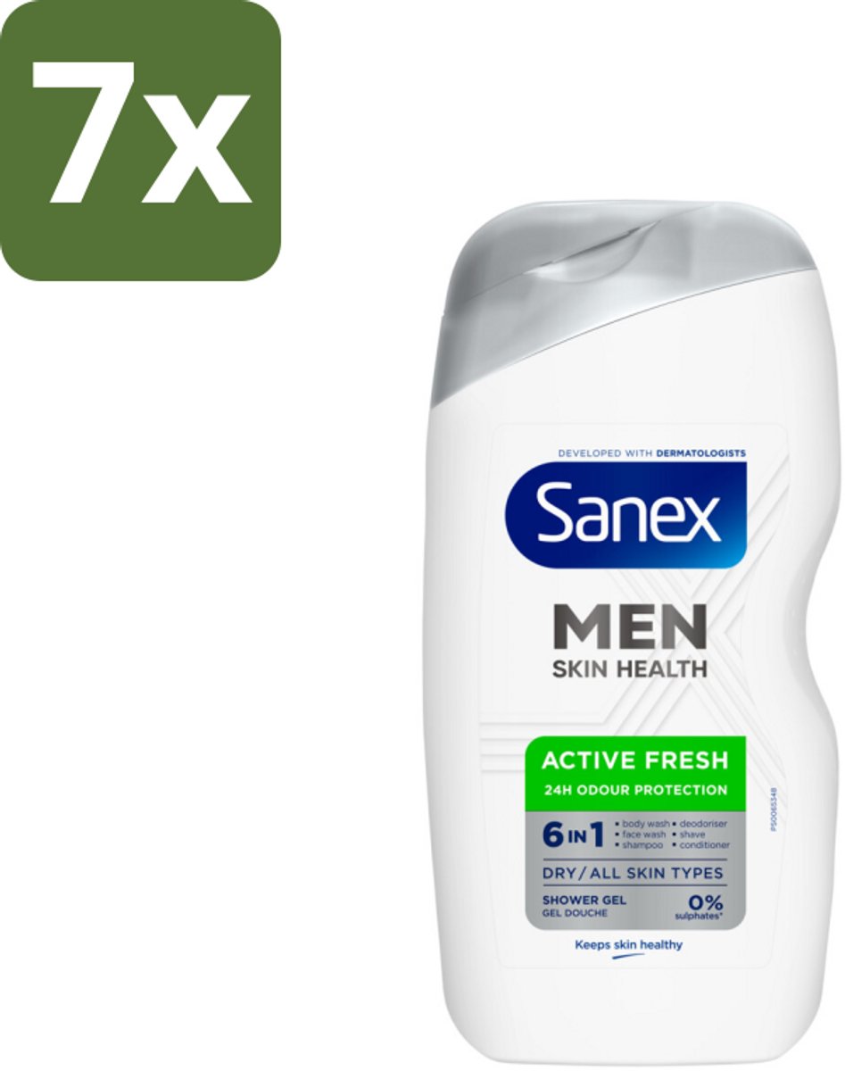 Sanex – Douchegel – Men Active Fresh – 400 ml - Bulkverpakking - 7 stuks