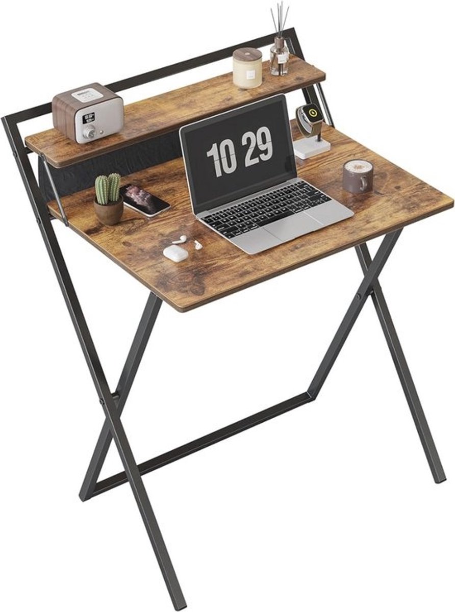 Compact L-vormig Gaming Bureau met Opbergplanken - 120 cm Zwart