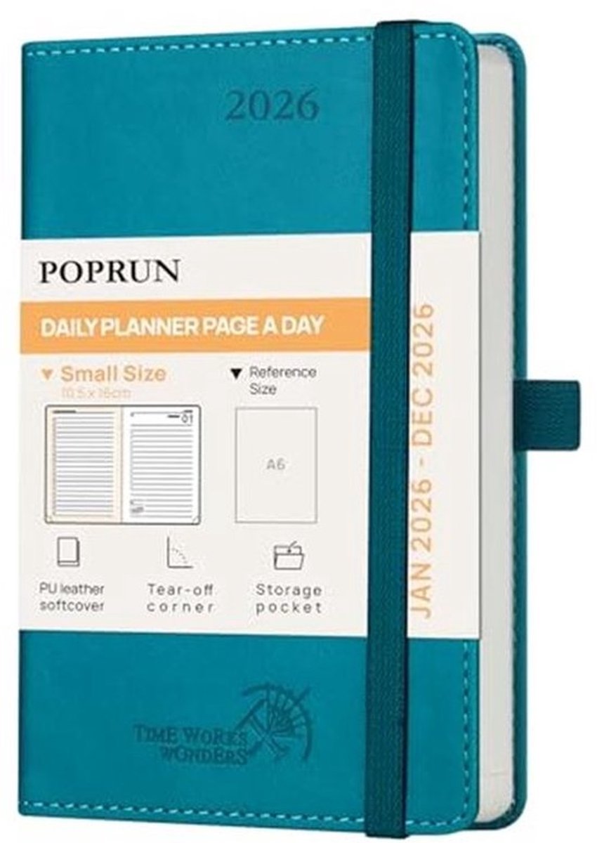Pocket Daily Planner 2026 - 1 Dag Per Pagina Agenda met 12 Maanden van januari tot december