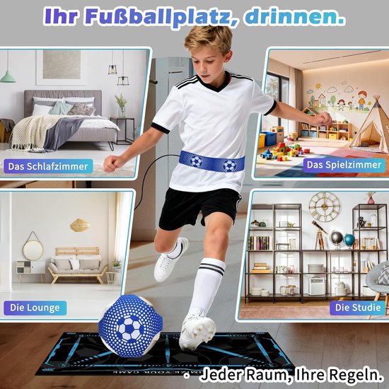 Voetbal Trainingsmat - Bal Controle Mat - Voetbal Techniek Oefenen - Strategisch Gemarkeerde Zones - 90 x 60 cm - Zwart — afbeelding 3