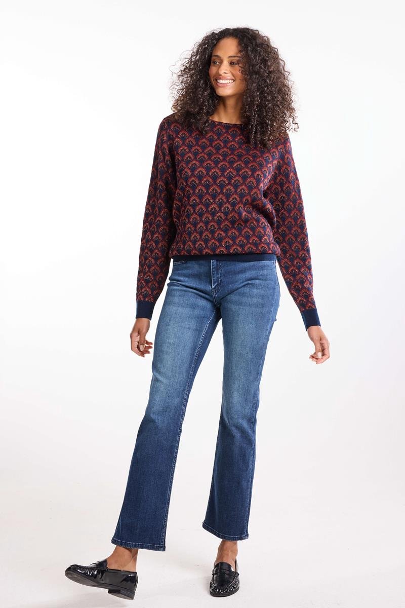 DIDI Dames Pullover Fire Blue Gema jacquard maat 42