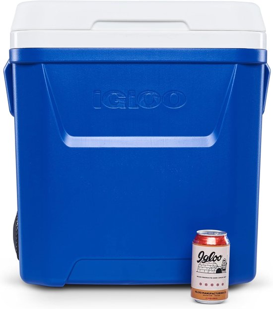 Passieve Koelbox - Geïsoleerde Box - Buitenactiviteiten - Trekstang & Wielen - 56 Liter - Blauw — afbeelding 4