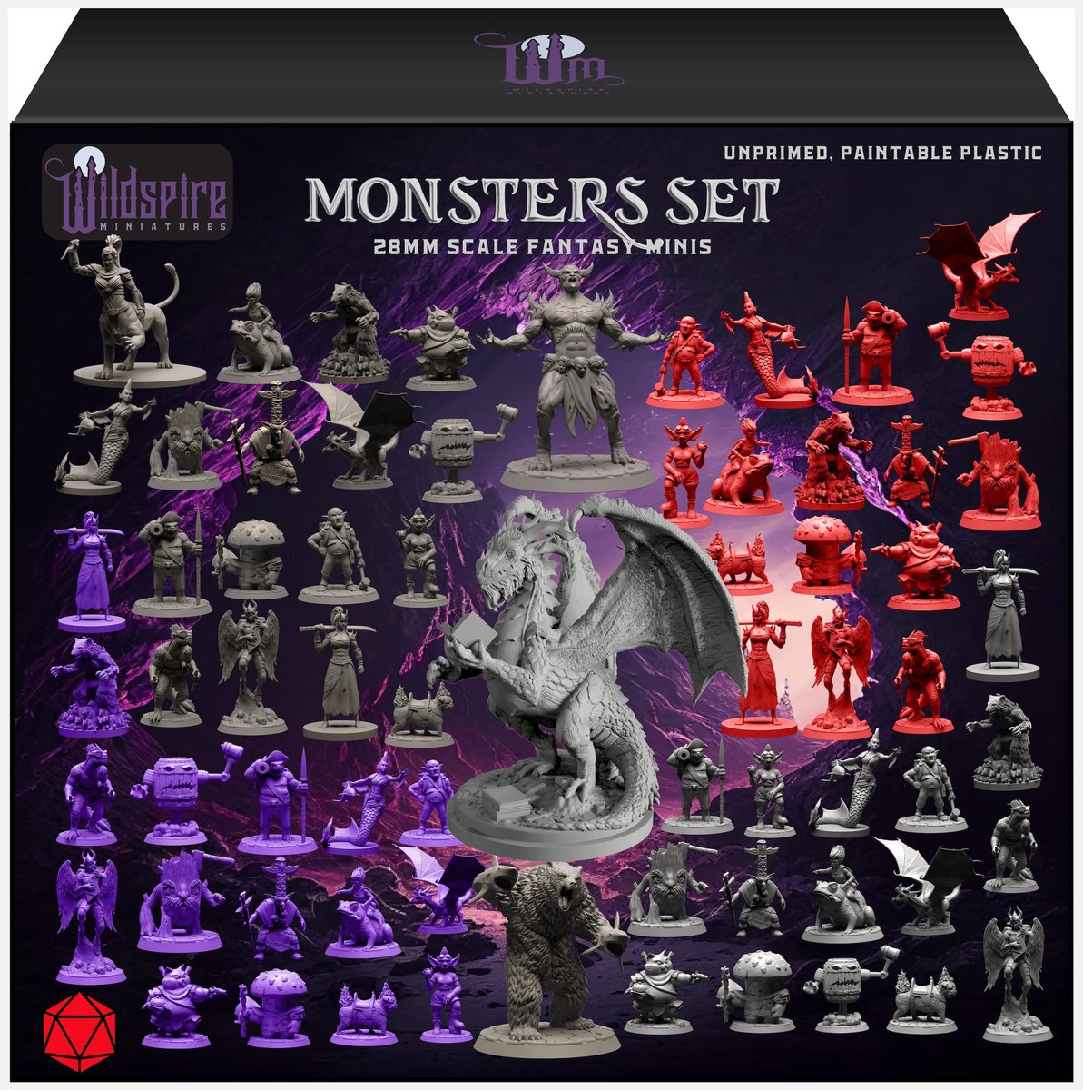 Wildspire Fantasy & Bookish Dragon Miniaturen voor DnD 28mm-32mm - Dungeons & Dragons Bulkfiguren en Monsters - ShopVlot
