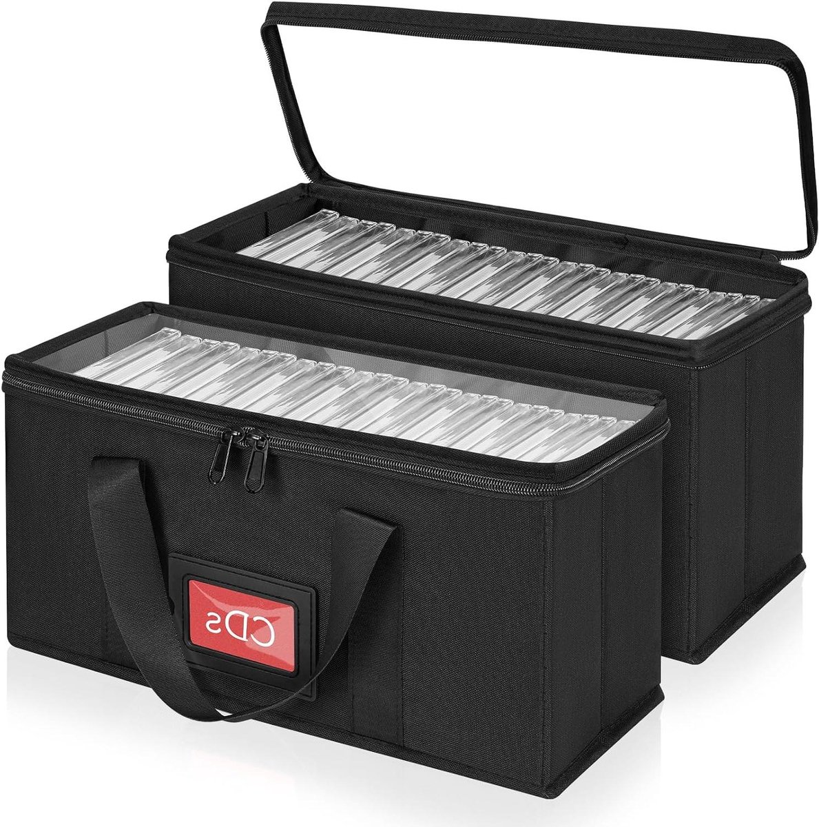 CD Opbergdozen - CD Tas - Muziek Verzamelen - Transparant Deksel - 40 CD's - Zwart