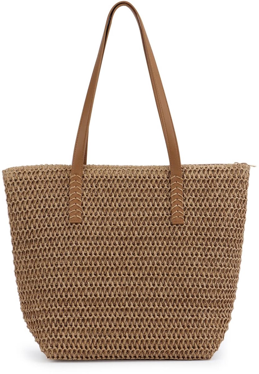 Solidchoice - Vrouwen Stro Schoudertas Grote Zomer Strand Tote Bag