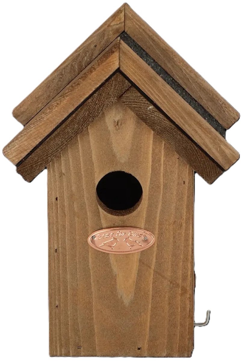 Esschert Design Houten Vogelhuisje - Bitumen Dakje - 16 x 11 x 22 cm