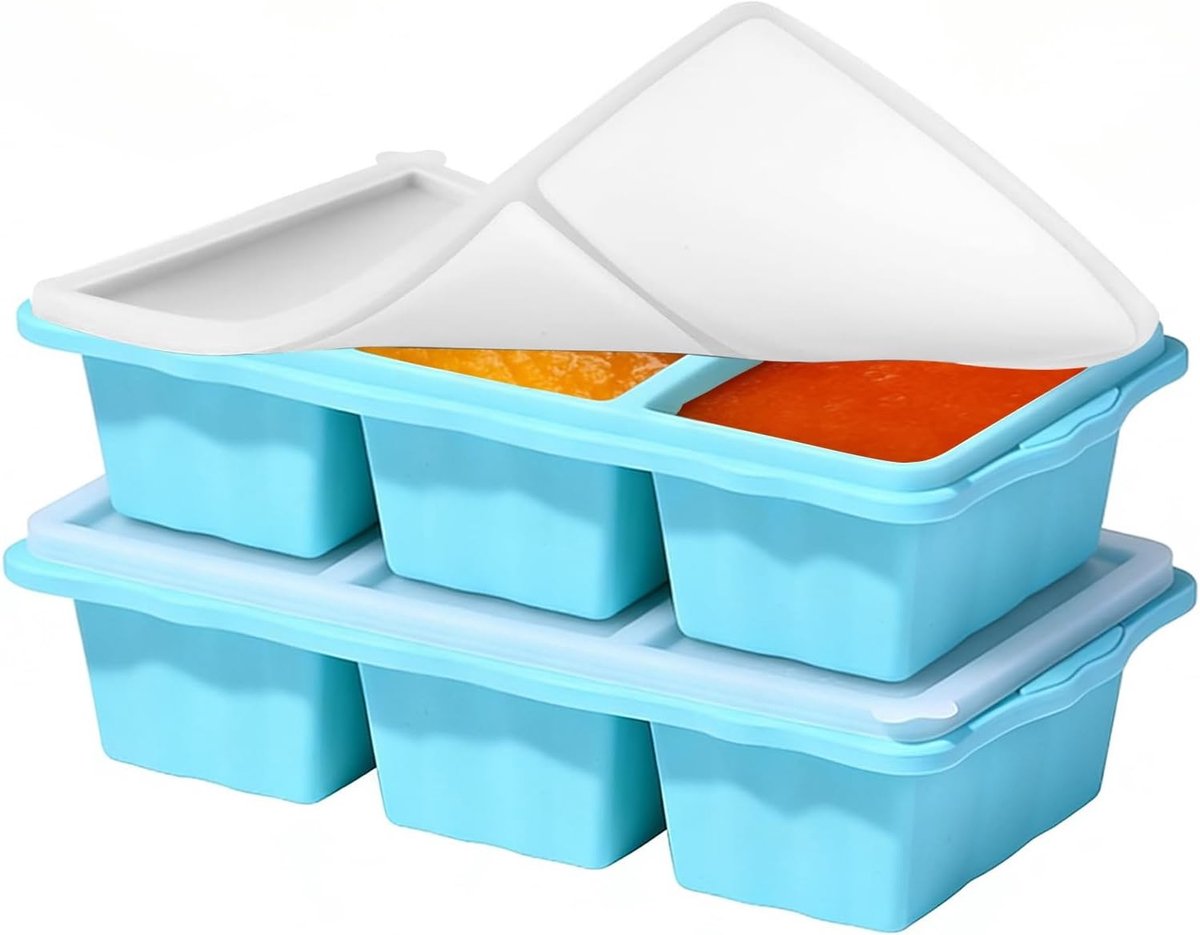 Siliconen vriesvormen voor soep met deksel - Ideaal voor invriezen van bouillon, sauzen en boter - 250 ml/125 ml containers voor eenvoudig bewaren