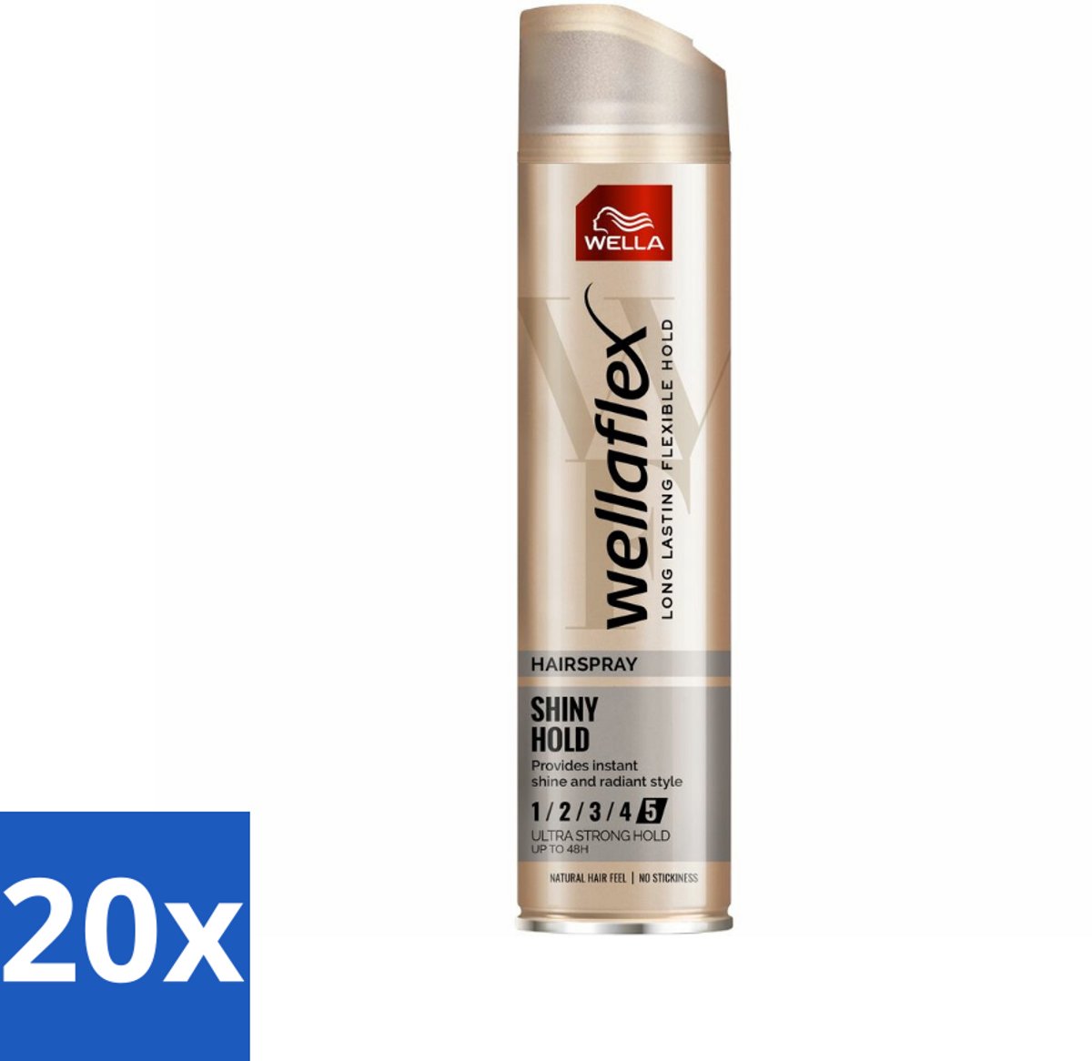 20 x Wella – Flex Shine Ultra Strong – Haarspray – 250 ml - Haarspray - Glansspray - Haar Fixatie - Haar Verzorging - Haar Stralen