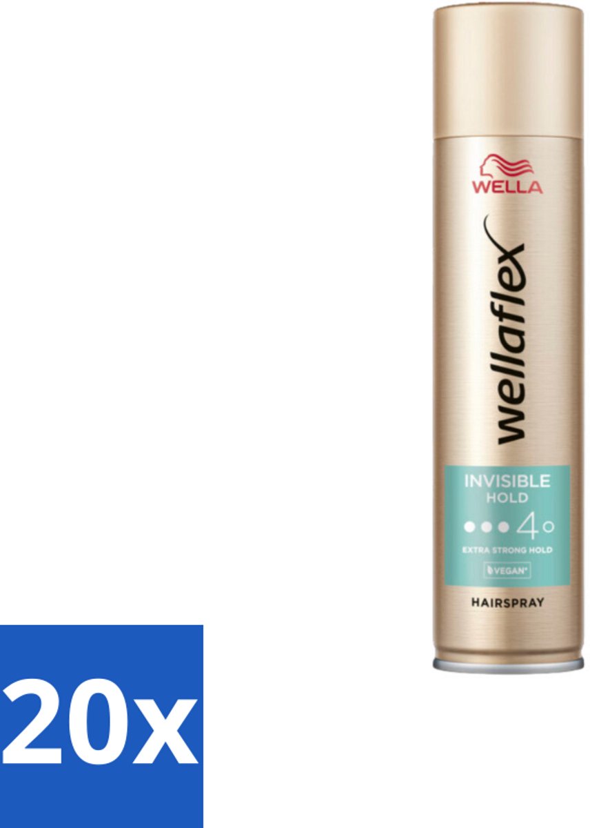 20 x Wella – Flex Invisible Hold – Haarspray Extra Strong – 250 ml - Haarspray - Haar Fixatie - Flexibele Hold - Extra Sterke Hold - Natuurlijke Look